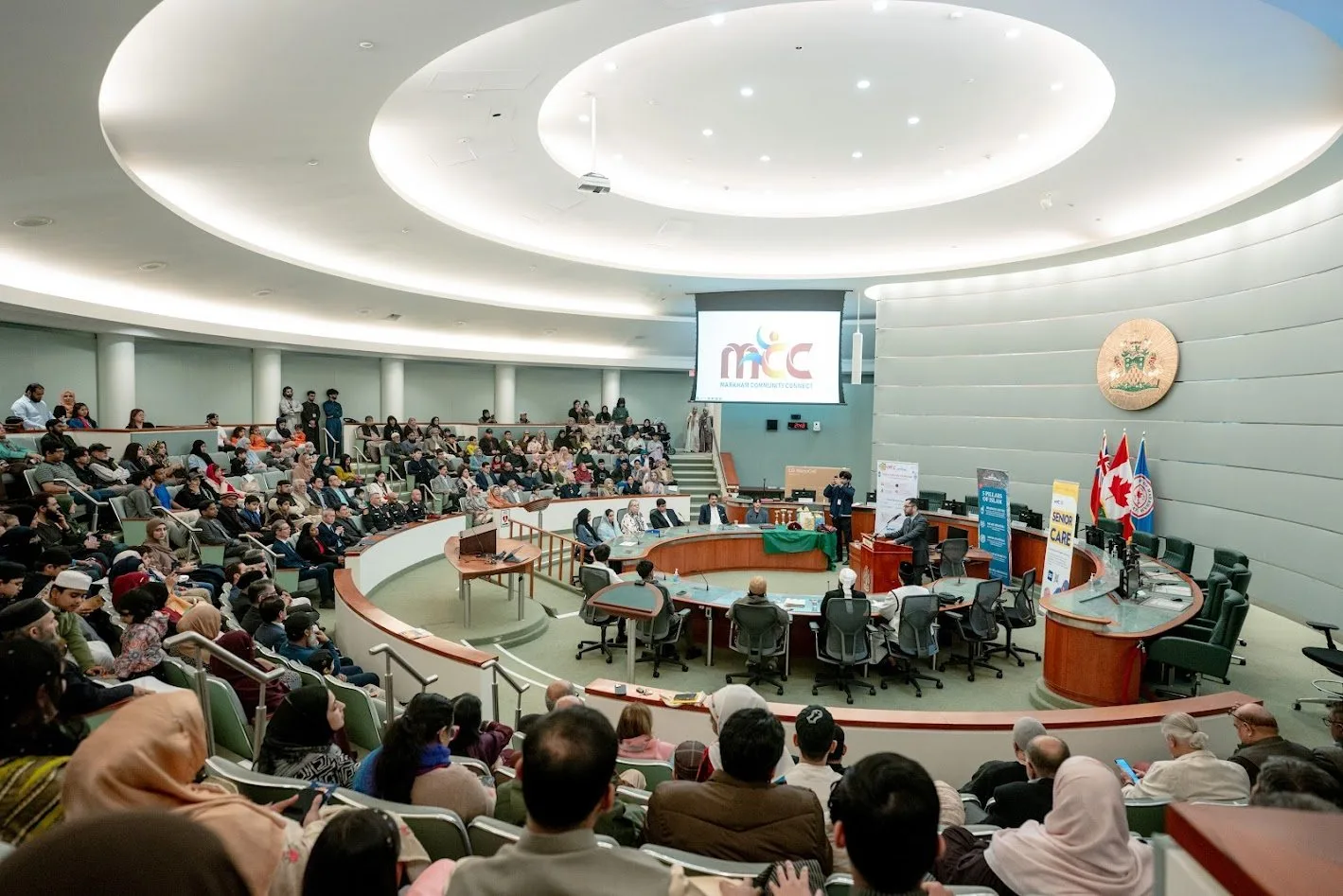 Community members gathered at Markham Civic Centre during Ramadan Connect 2025